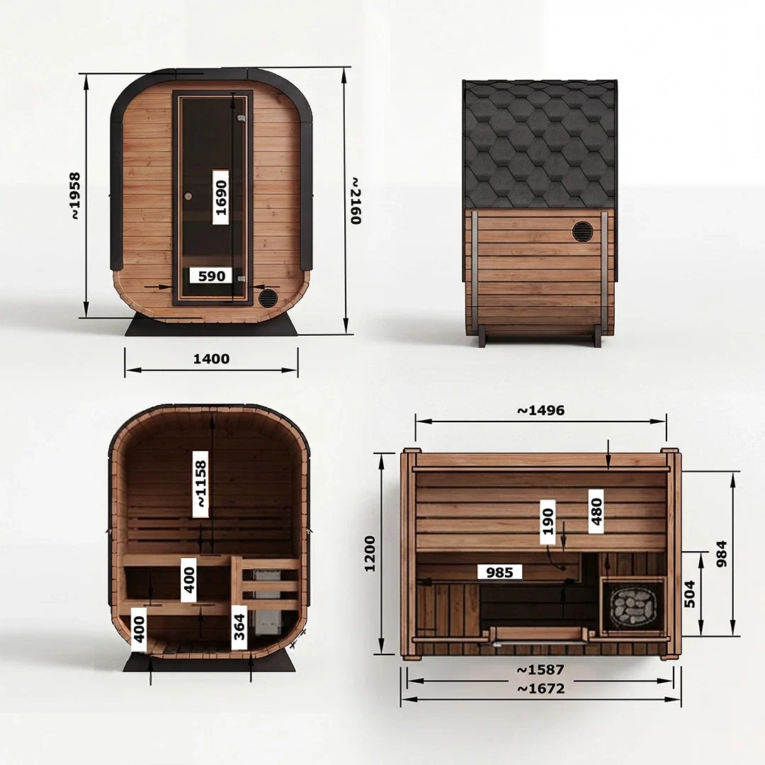 Polar Recovery Sauna Cube Mini - 2 Person Outdoor Sauna